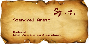 Szendrei Anett névjegykártya